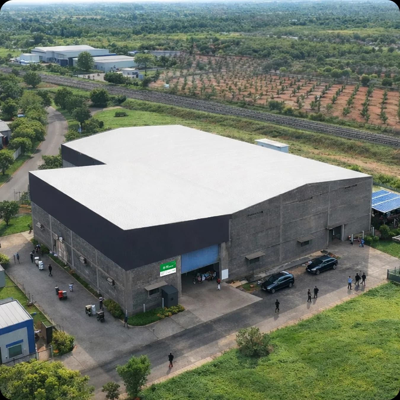 Aerial view of the STM Laser fiber laser machine manufacturing facility in India